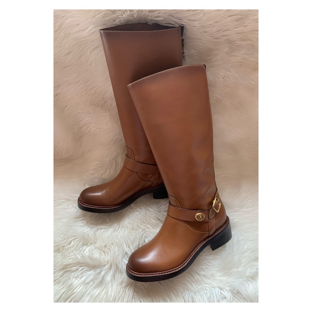 New! COACH Sutton Leather Charm Riding Boots - Picture 5 of 12
